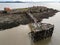 Aerial view of Birnbeck Pier in Weston Super Mare