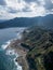 Aerial view of Bitoujiao, a famous scenery of Taiwan northeast corner. Birds eye view in Bitoujiao cape, Ruifang