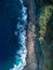 Aerial view of Bitoujiao, a famous scenery of Taiwan northeast corner. Birds eye view in Bitoujiao cape, Ruifang