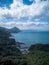 Aerial view of Bitoujiao, a famous scenery of Taiwan northeast corner. Birds eye view in Bitoujiao cape, Ruifang