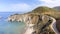 Aerial view of Bixby Bridge in Big Sur, California