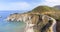 Aerial view of Bixby Bridge in Big Sur, California