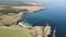 Aerial view of Black Sea coastline near village of Varvara, Bulgaria