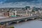 Aerial view of Blackfriars Railway Bridge in London