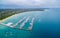 Aerial view of Blairgowrie Marina on Mornington Peninsula, Melbourne Australia.