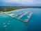 Aerial view of Blairgowrie Marina on Mornington Peninsula, Melbourne Australia.