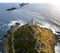 Aerial view of the Bloods Islands and Parata Tower, Corsica. France.