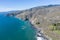 Aerial View of Blue Sky and Rugged California Coast