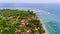 Aerial view of the blue water coast line in Gili Air island.