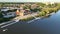 Aerial View of a Boathouse along the Cooper River in New Jersey.