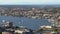 Aerial view of boats and a float plane on Lake Union, Seattle, Washington, USA