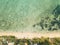 Aerial view of boats near beach line