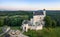 Aerial view of Bobolice Castle, Polish Jura, Poland
