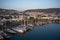 Aerial view of Bodrum city and harbor.