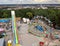 Aerial view of the Bohemian Prater park from the giant Ferris wheel. Vienna, Austria