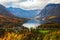 Aerial view of Bohinj lake in Julian Alps, Slovenia