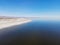 Aerial view of Bombay Beach and the Southern California Salton Sea Landscape in California