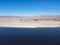 Aerial view of Bombay Beach and the Southern California Salton Sea Landscape in California