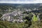 Aerial view Bouillon along river Semois in Belgian Ardennes