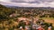 Aerial view of Bran town near the Bran castle