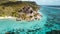 Aerial view of a breathtaking beach of Seychelles, East Africa