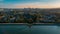 Aerial view of Brent Reservoir, London, England in summer