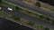 Aerial view of bridge and cars on Serangan, Bali island, Indonesia.