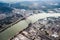 Aerial view of a bridge near Vancouver, British Columbia