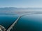 Aerial view of the bridge of Oleron that connects France to the Island of Oleron