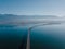 Aerial view of the bridge of Oleron that connects France to the Island of Oleron