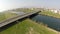 Aerial view of bridge of river Sava in Zagreb, Croatia