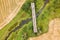 Aerial view of bridge to nowhere. An old bridge in Grenci, Latvia never getting ready