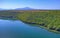 Aerial view of Brljan lake in Croatia in canyon of the Krka River