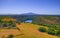 Aerial view of Brljan lake in Croatia in canyon of the Krka River