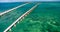 Aerial view of Broken Bridge and Overseas Highway in Bahia Honda