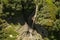 Aerial view of brook with waterfall in the French Alps