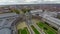 Aerial view Brussels, Parc du Cinquantenaire U shaped arcade