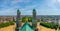 Aerial view of Brussels with two towers of Koekelberg basilica, Belgium