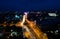 Aerial view of Bucharest city by night