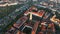 Aerial view of Budapest city skyline. Church of Mary Magdalene of Buda, Hungary