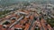 Aerial view of Budapest city skyline. Church of Mary Magdalene of Buda, Hungary