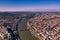 Aerial view of Budapest, Hungary.