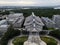 Aerial view of Buddhist architecture building in Jakarta, This building is one of the main tourist attractions in North Jakarta.