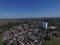 Aerial view of  Bude road flats, Padstow house cladded residential tower block bransholme, Kingston upon Hull