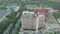 Aerial view of building crane site. City architecture development