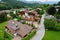 Aerial view with buildings architecture of Kitzbuhel town