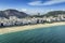 Aerial view of buildings on the Copacabana Beach in Rio de Janeiro