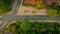 Aerial view of the buildings and crossed roads in Whitestone Walk, Hampstead