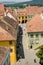 Aerial view of buildings in the Sighisoara city