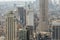 Aerial View of Buildings and Skyscrapers in Manhattan, New York City, USA. Rooftops, Terraces and Facades.